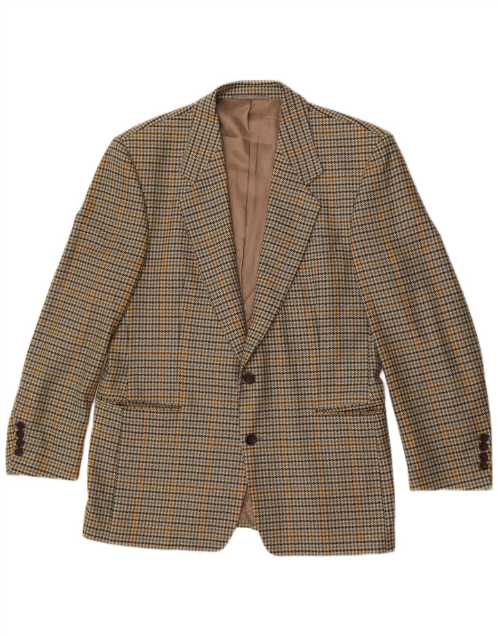 Ermenegildo Zegna Chaqueta tipo blazer para hombre EU 50 Medium Khaki Houndstooth