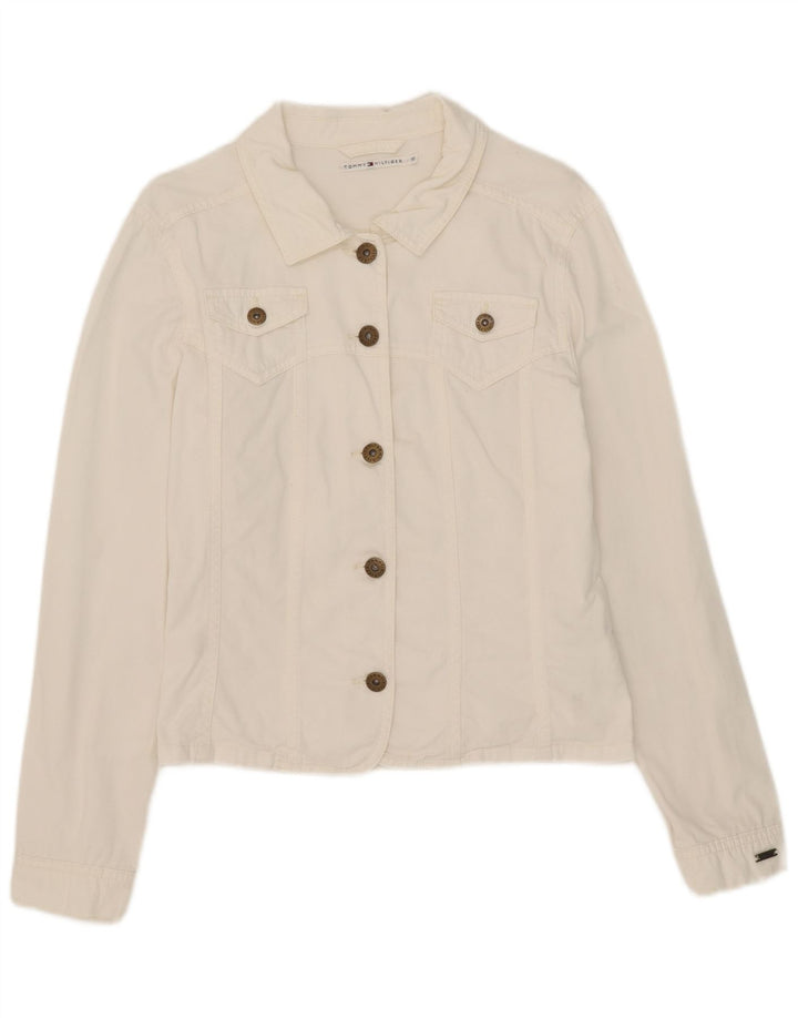 Tommy Hilfiger Chaqueta Bomber para Mujer Reino Unido 10 Grande Algodón Blanco