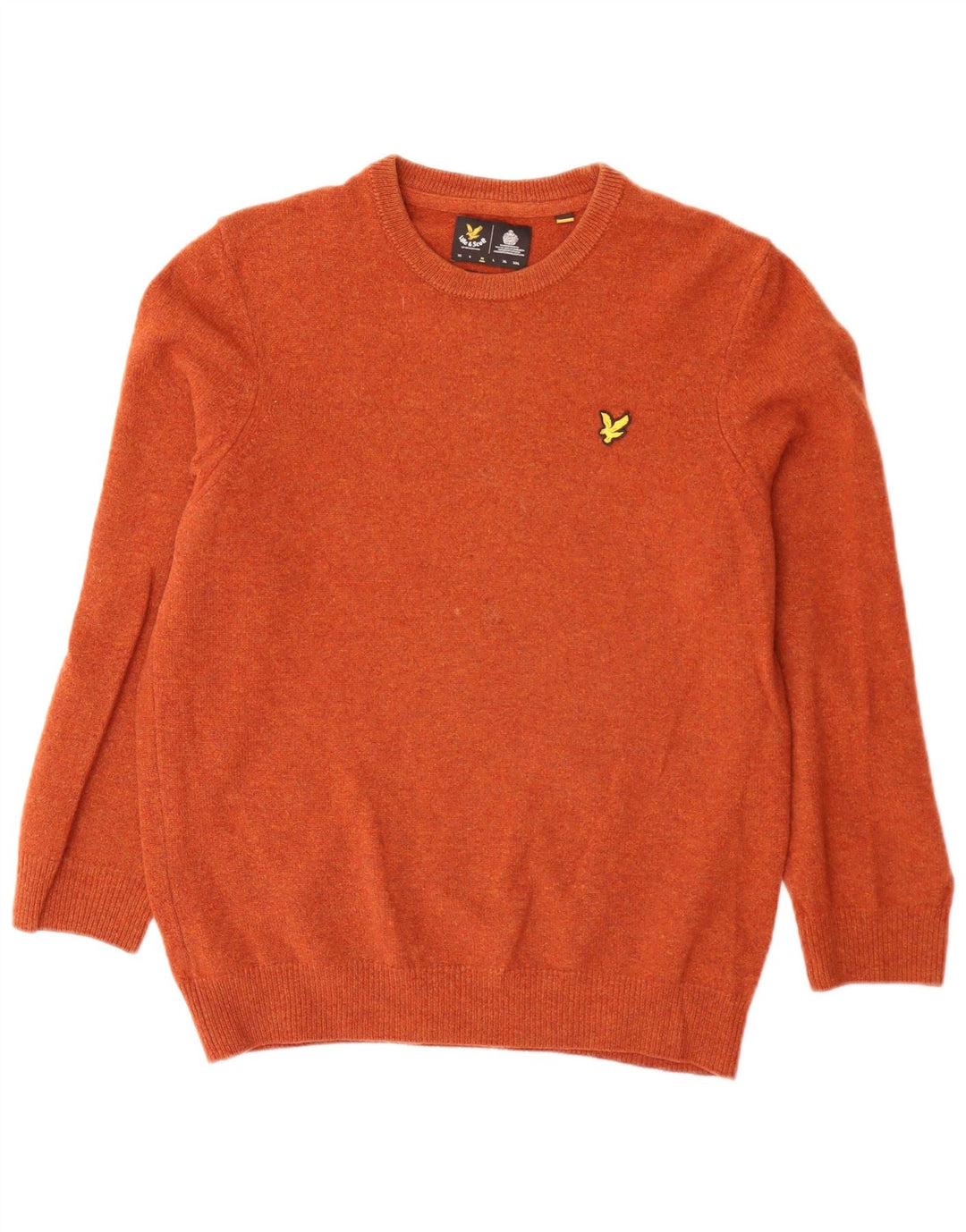 Lyle & Scott Jersey Suelto con Cuello Redondo para Hombre Naranja Mediano