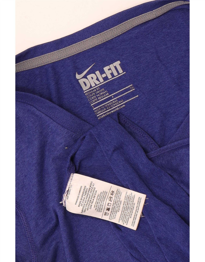 Nike Camiseta Dri Fit Regular Fit para Mujer UK 10 Small Azul Poliéster