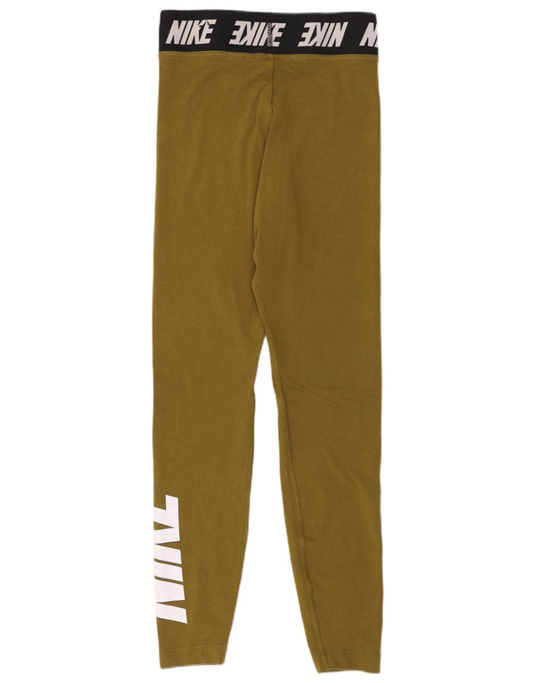 Nike Leggings gráficos para mujer UK 4 XS Verde Algodón Deportes