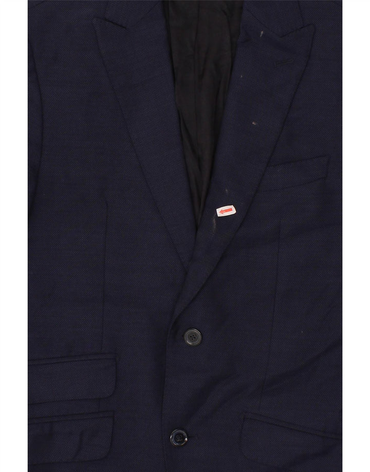 MASSIMO DUTTI Mens 2 Button Blazer Jacket EU 46 Small   Navy Blue Vintage Massimo Dutti and Second-Hand Massimo Dutti from Messina Hembry 