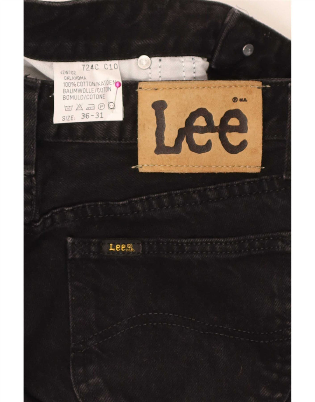 Lee Vaqueros cónicos Oklahoma para hombre W36 L31 Algodón negro