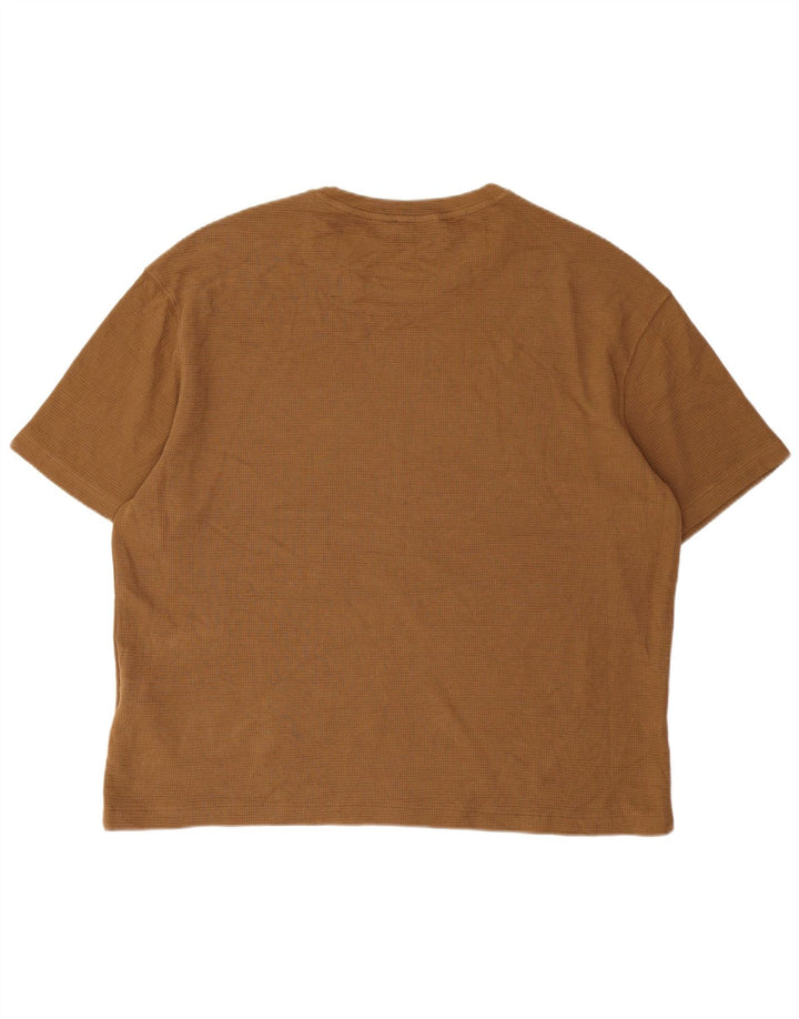 Zara Hombre Camiseta Top Grande Algodón Beige