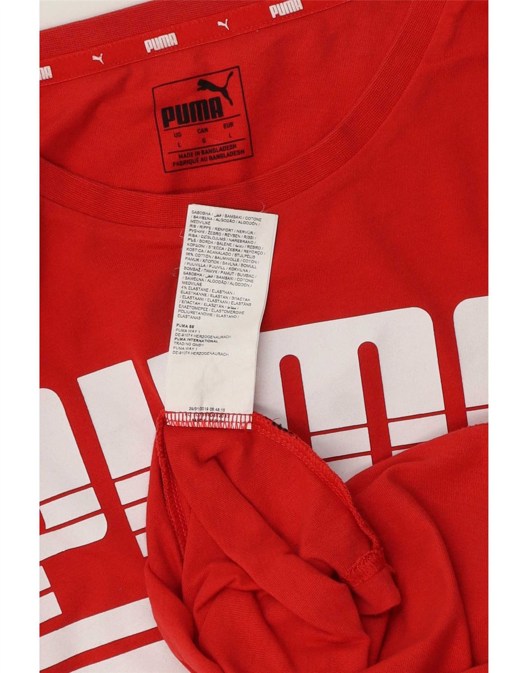 Puma - Camiseta gráfica para hombre, talla grande, algodón rojo