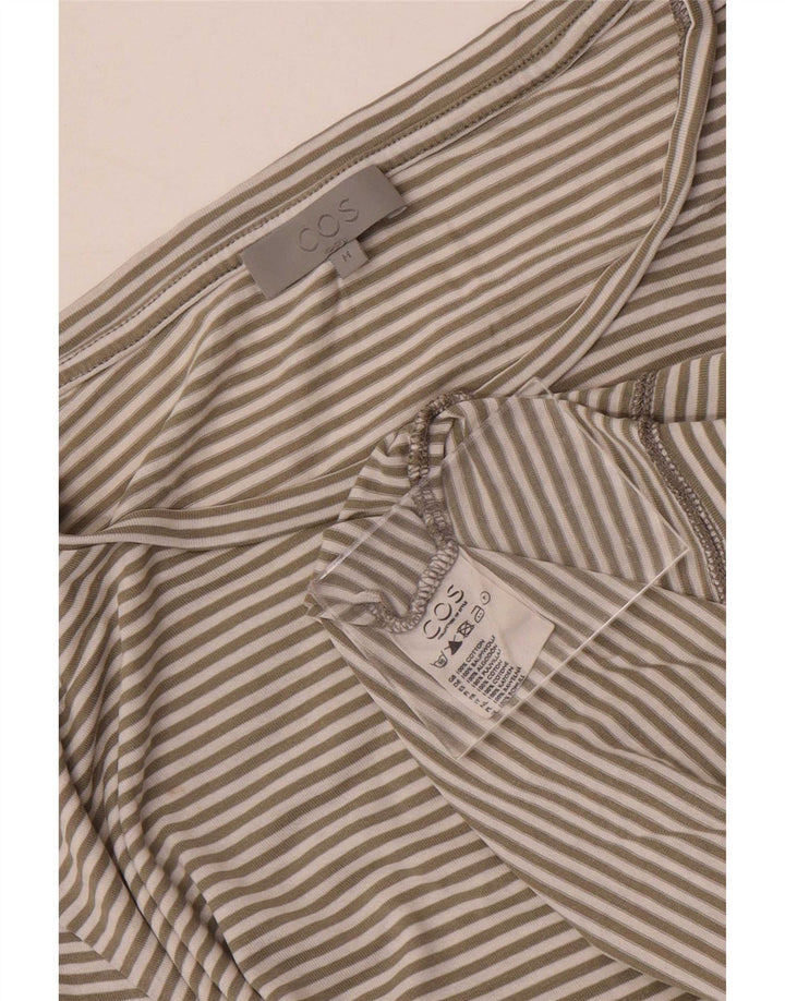 Cos Camiseta para mujer Top UK 14 Algodón a rayas gris medio