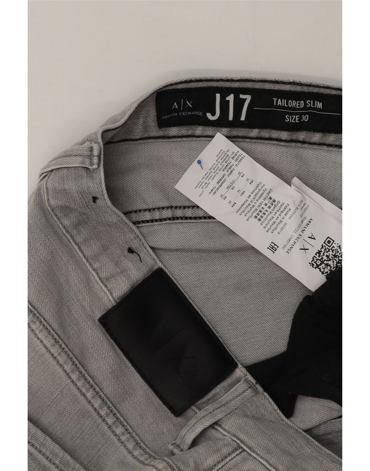 Armani Exchange Vaqueros ajustados para hombre W30 L32 Algodón gris