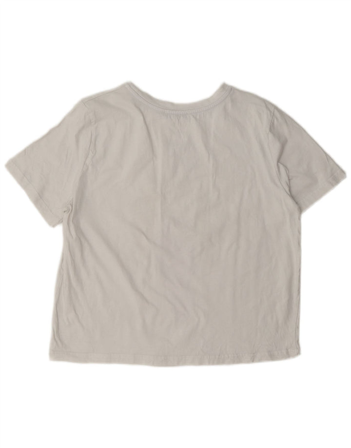 Zara Mujer Camiseta Gráfica Extragrande Top UK 10 Small Blanco