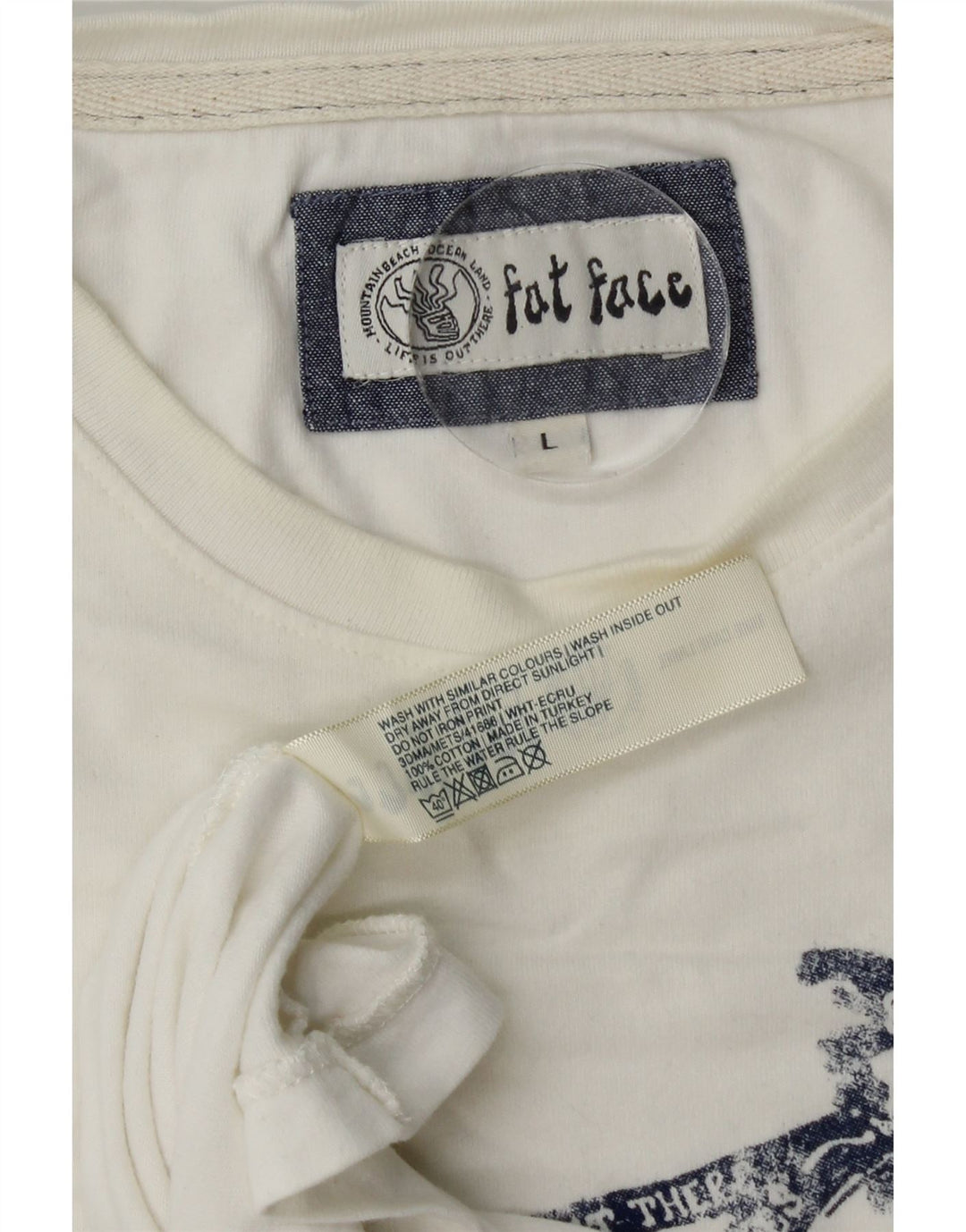 Camiseta gráfica para hombre Fat Face Top grande de algodón blanco