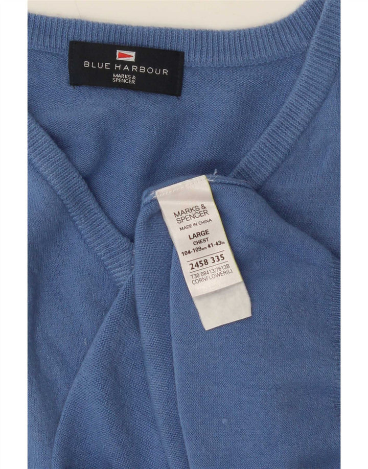 Marks & Spencer - Camiseta sin mangas para hombre, color azul, acrílico, tamaño grande
