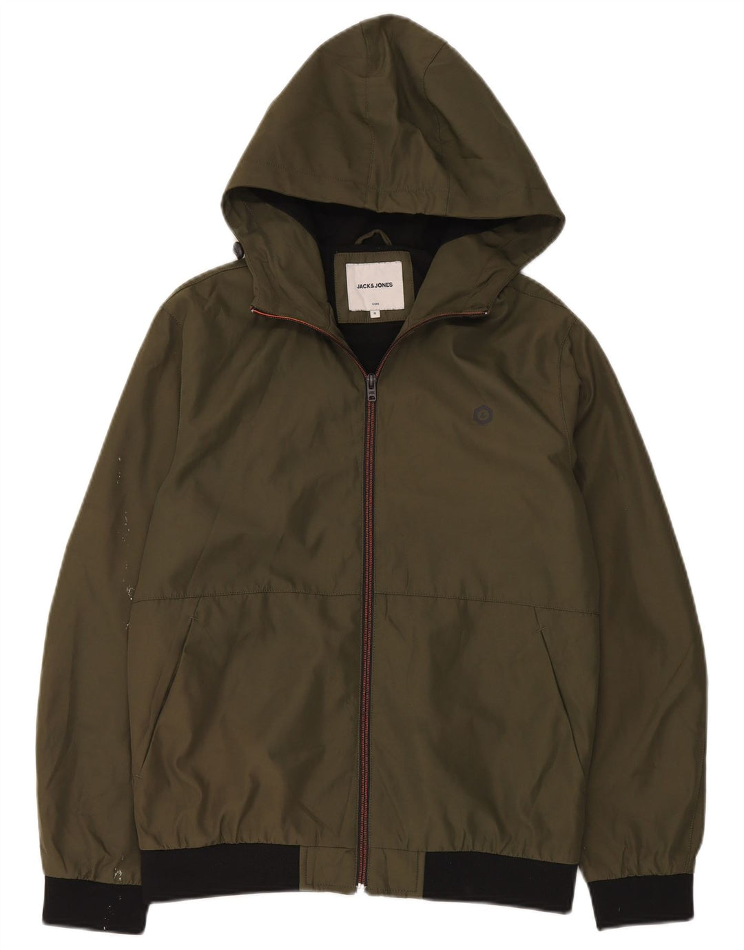 Jack & Jones Chaqueta cortavientos con capucha para hombre UK 36 Small Caqui Poliéster
