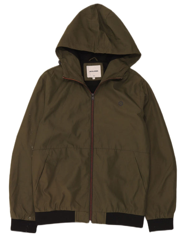 Jack & Jones Chaqueta cortavientos con capucha para hombre UK 36 Small Caqui Poliéster