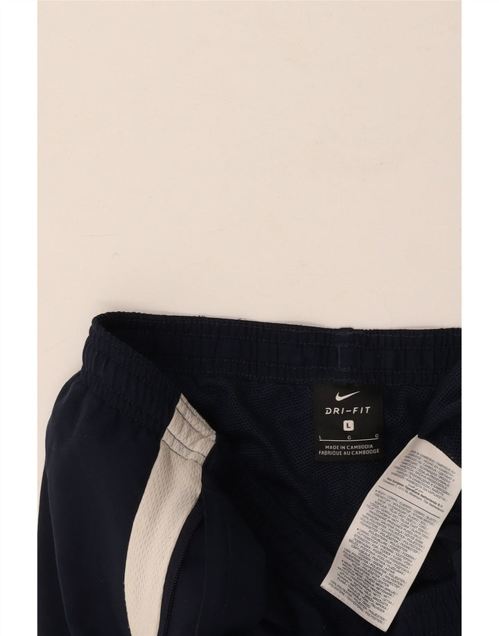 NIKE Hombre Dri Fit Chándal Pantalones Joggers Large Azul Marino Colorblock