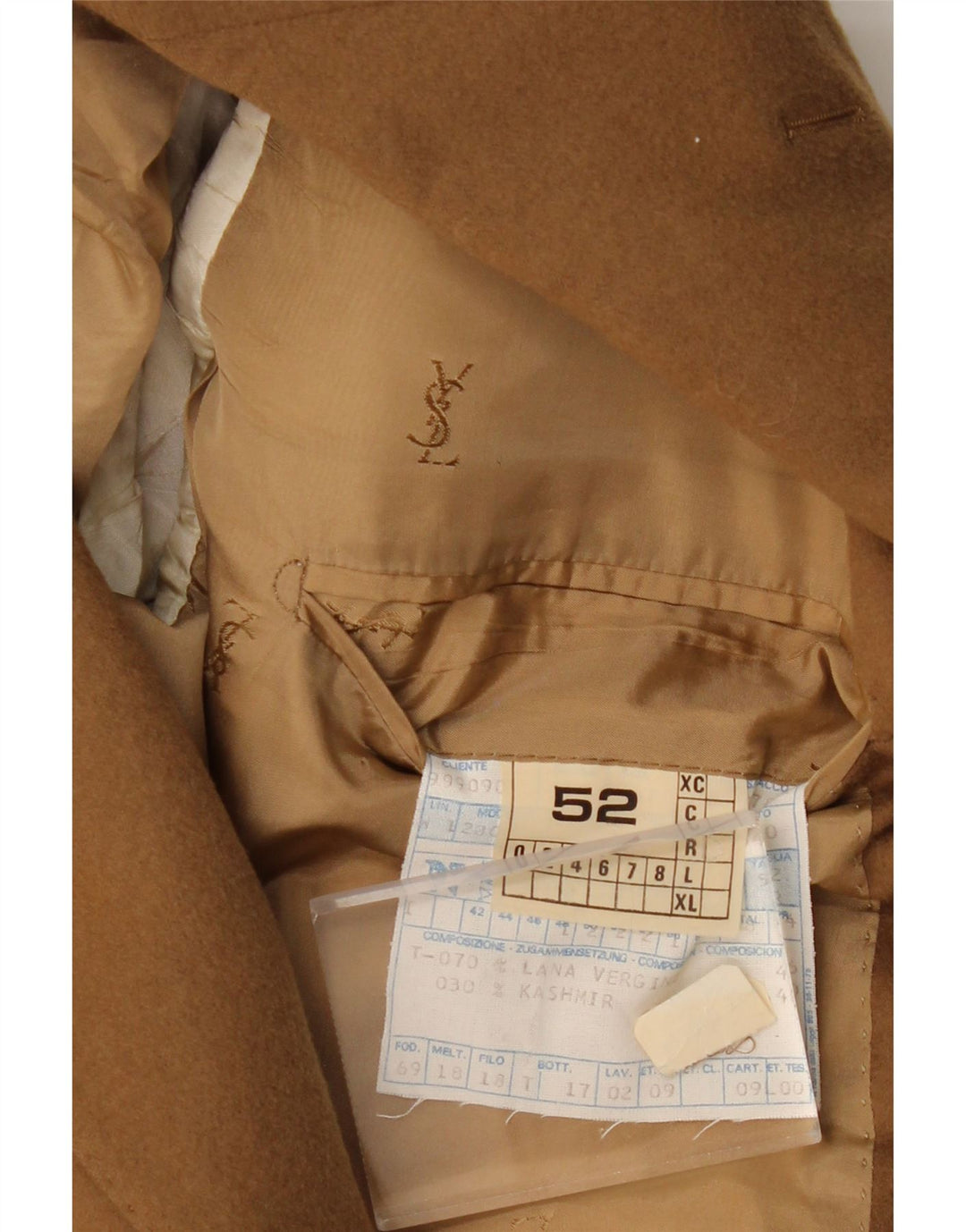 YVES SAINT LAURENT Chaqueta blazer de 2 botones para hombre IT 52 XL Lana marrón