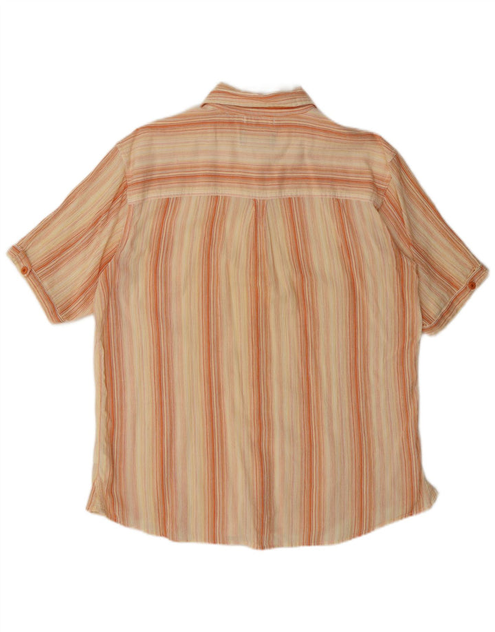 Camisa Wrangler Hombre De Manga Corta De Algodón A Rayas Beige Medio