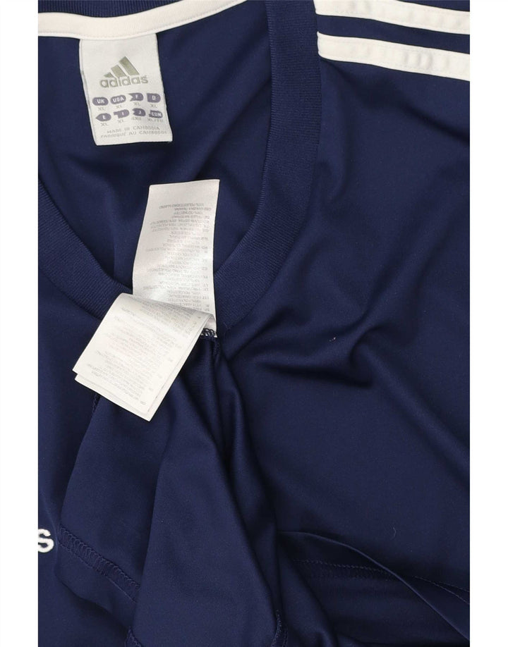 Adidas Hombre Climalite Camiseta Top XL Azul Marino Rayas Poliéster