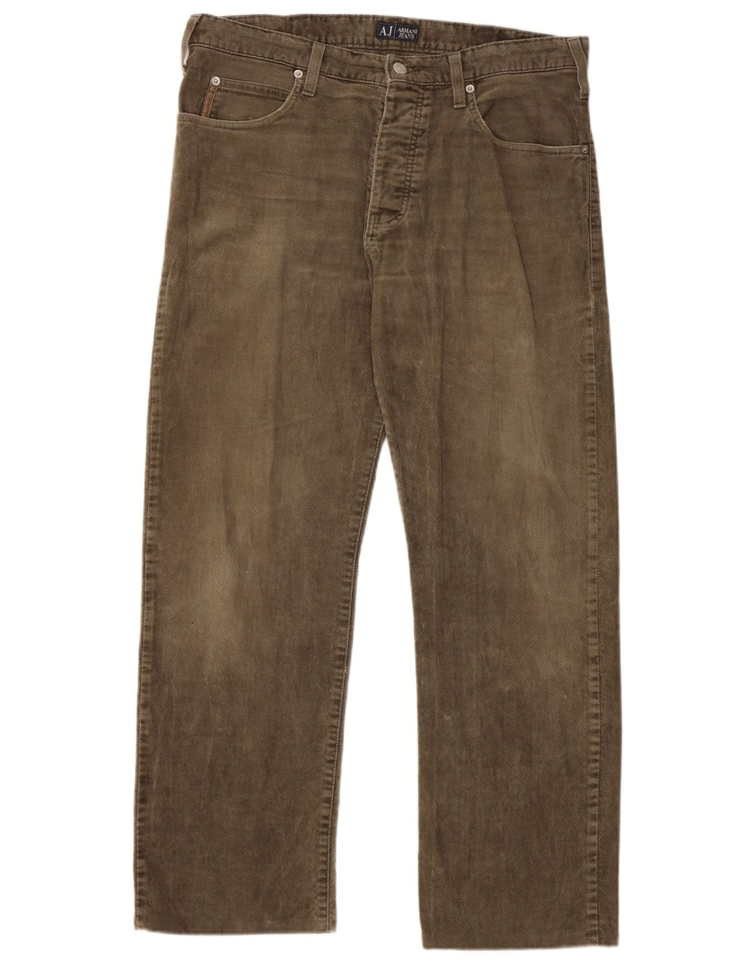 ARMANI Pantalón Casual Recto Hombre W34 L29 Algodón Caqui
