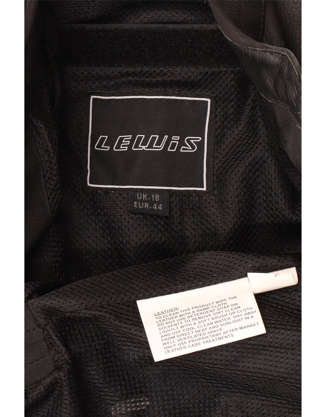 LEWIS Chaqueta motera de cuero para mujer UK 40 XL Cuero negro