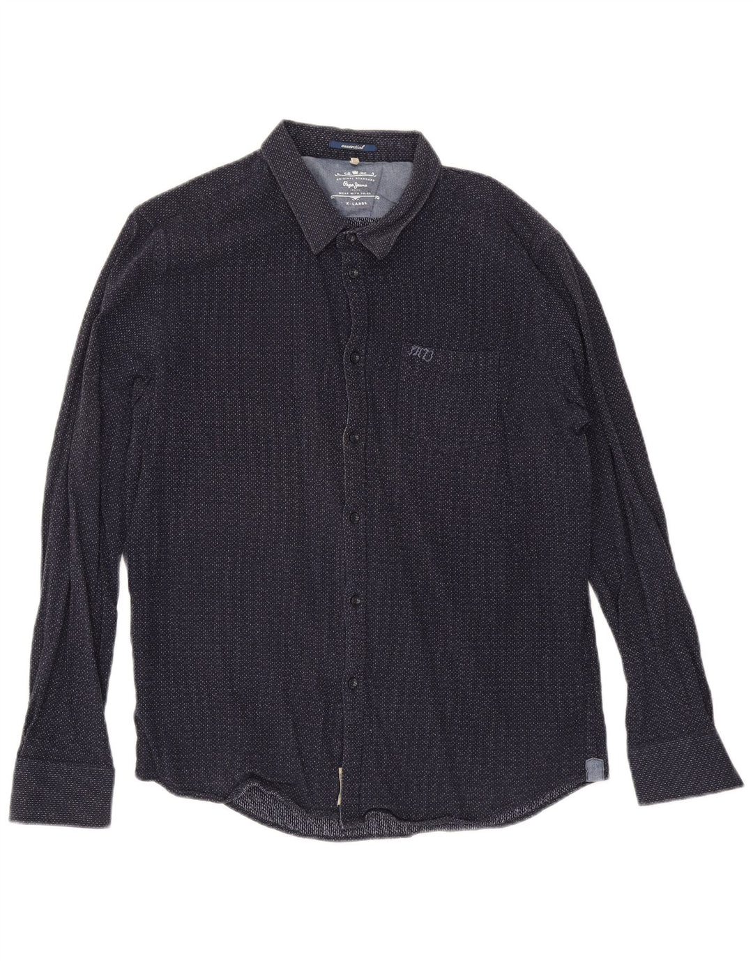 PEPE Jeans Camisa Hombre XL Algodón Lunares Azul Marino