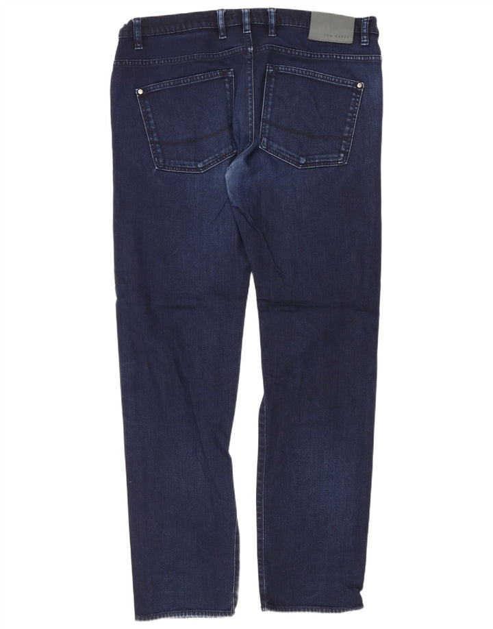 Ted Baker Vaqueros rectos de corte regular para hombre W36 L31 Algodón azul