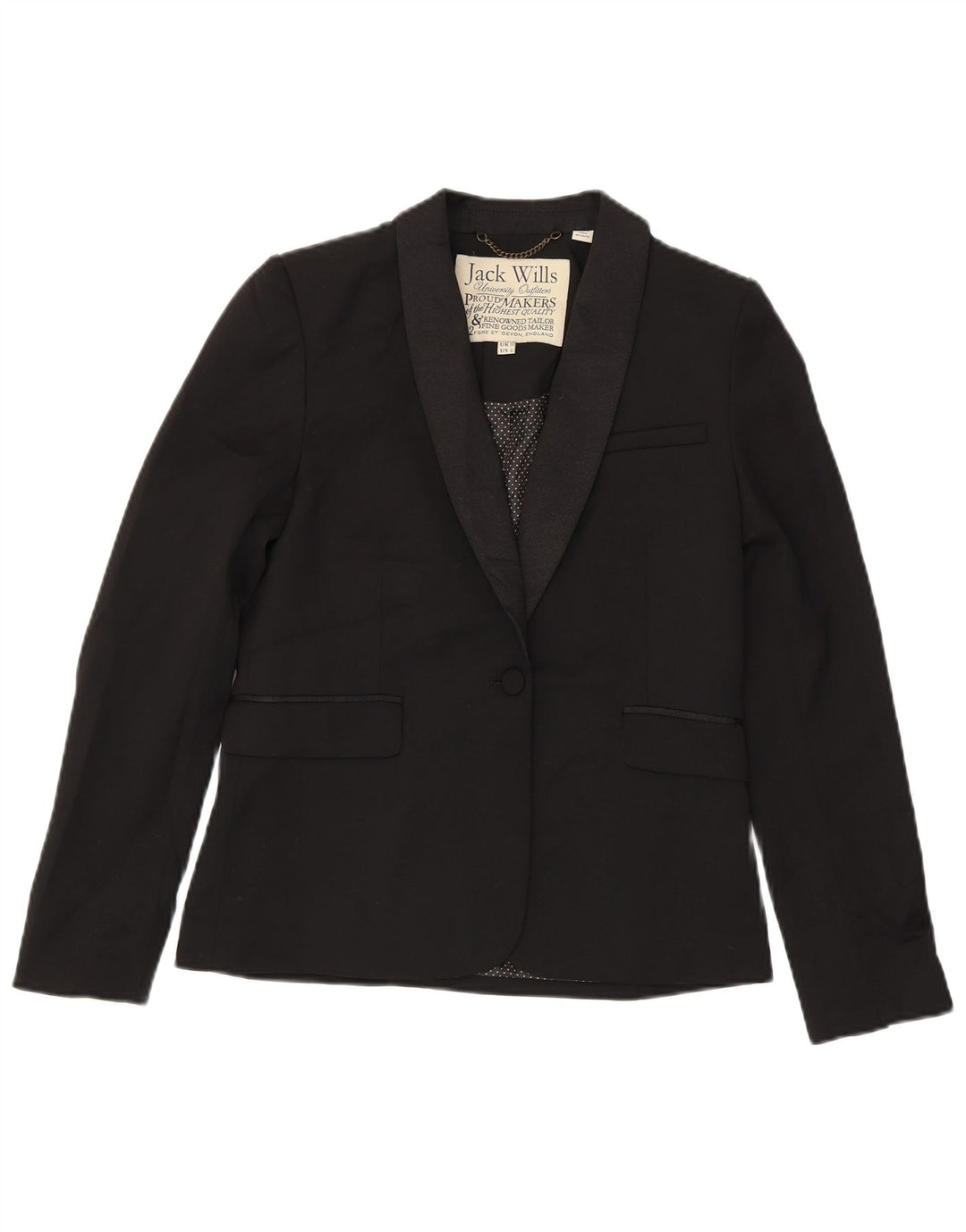 Jack Wills Chaqueta tipo blazer para mujer University Outfitters UK 10 Small Black