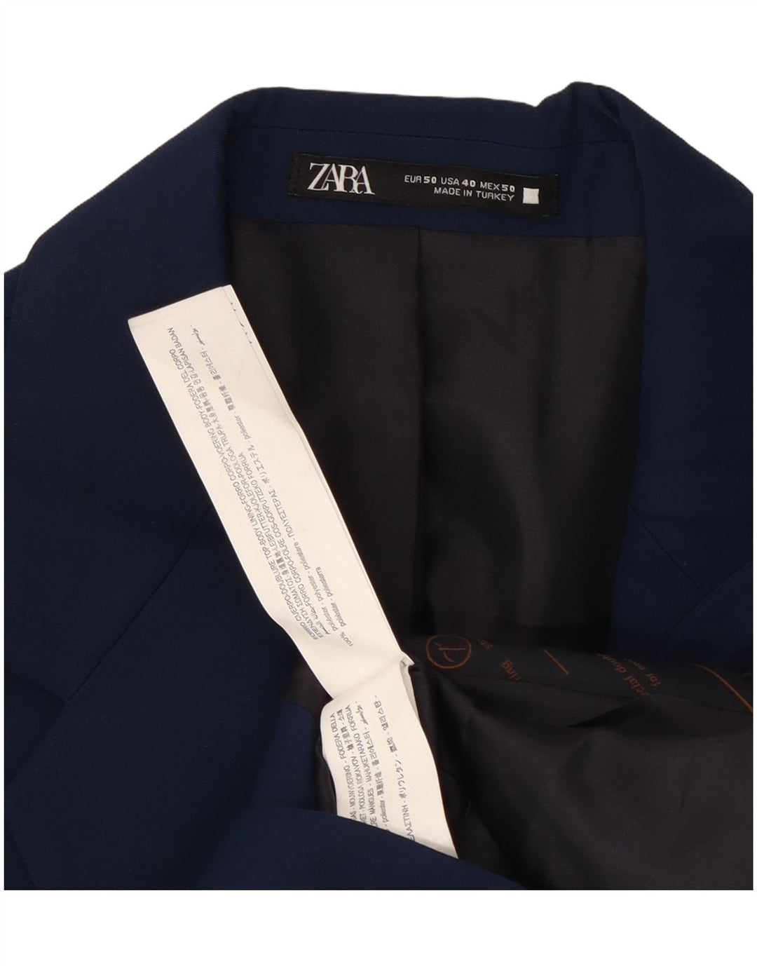 Zara Chaqueta tipo blazer de 2 botones para hombre EU 50 Mediano Azul marino Poliéster