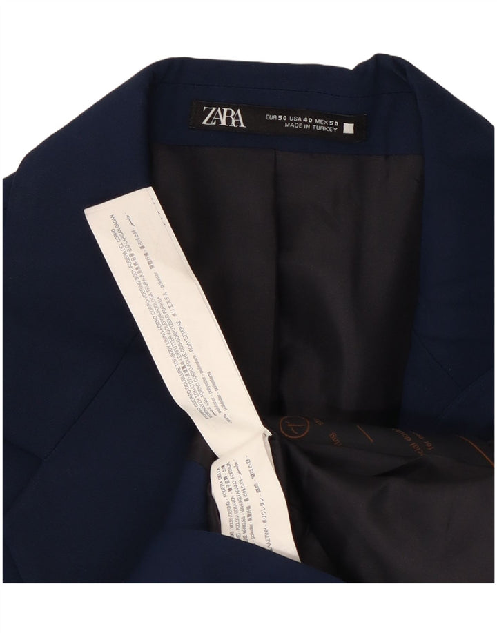 Zara Chaqueta tipo blazer de 2 botones para hombre EU 50 Mediano Azul marino Poliéster