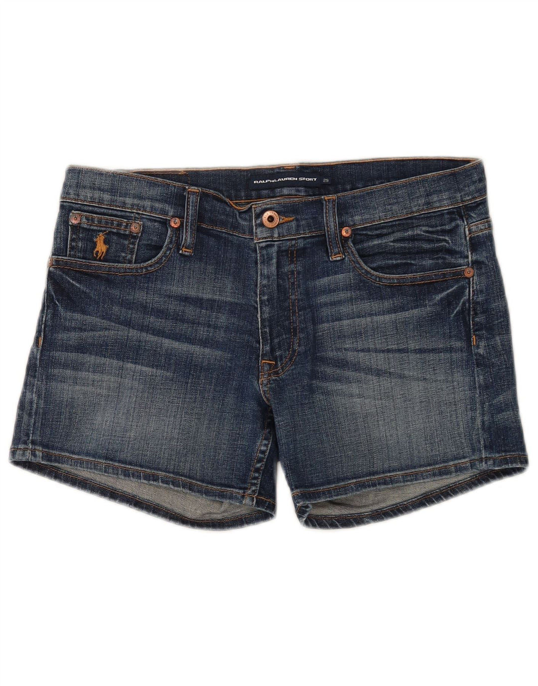 Pantalones Cortos De Mezclilla Ralph Lauren Mujer W29 Algodón Azul Medio
