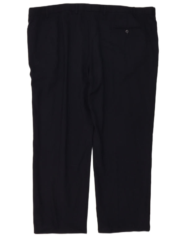 Marks & Spencer Pantalón de traje regular recto para hombre W48 L31 Azul marino