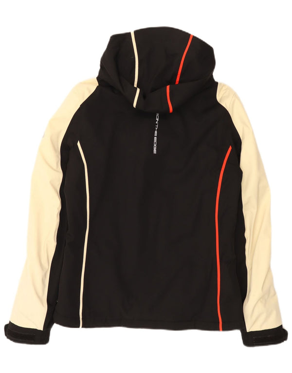 Chaqueta de esquí con capucha para mujer On the Edge IT 44 Medium Black Colourblock