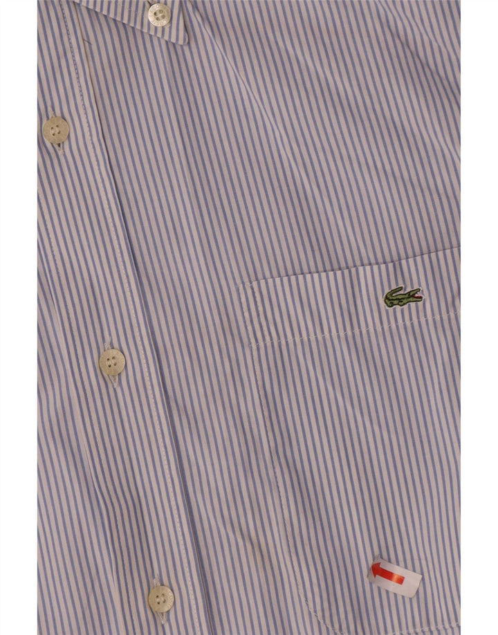 Camisa Lacoste Hombre Talla 39 Algodón Rayas Azul Medio
