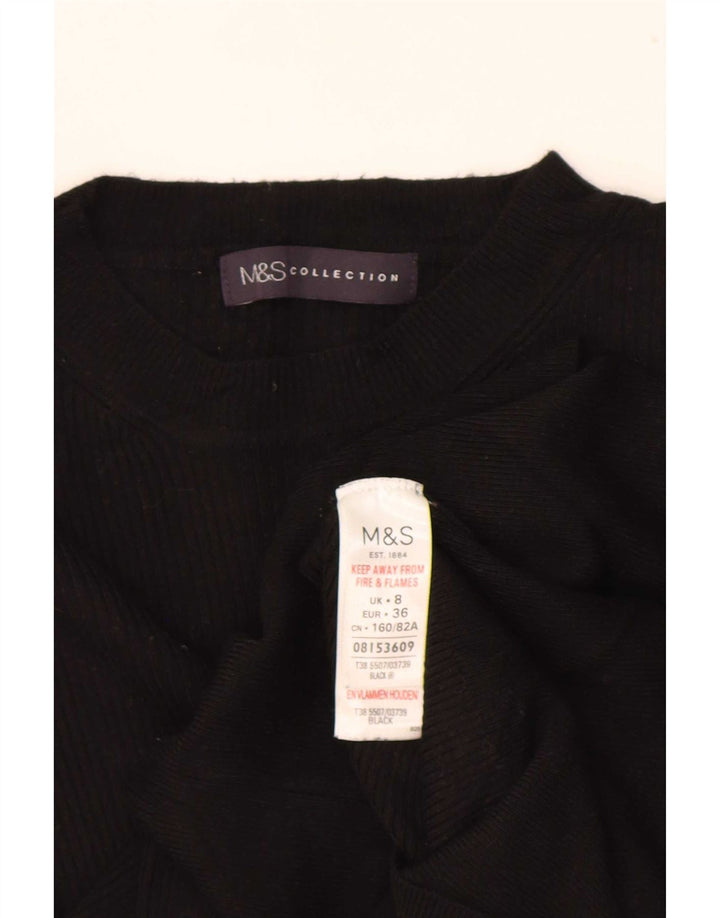 Marks & Spencer Blusa para Mujer Top UK 8 Small Viscosa Negra