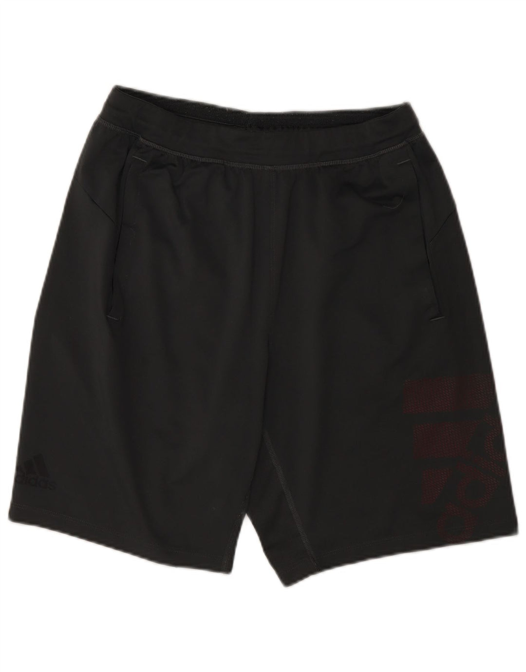 Adidas Mens Graphic Sport Shorts Pequeño Gris Poliéster
