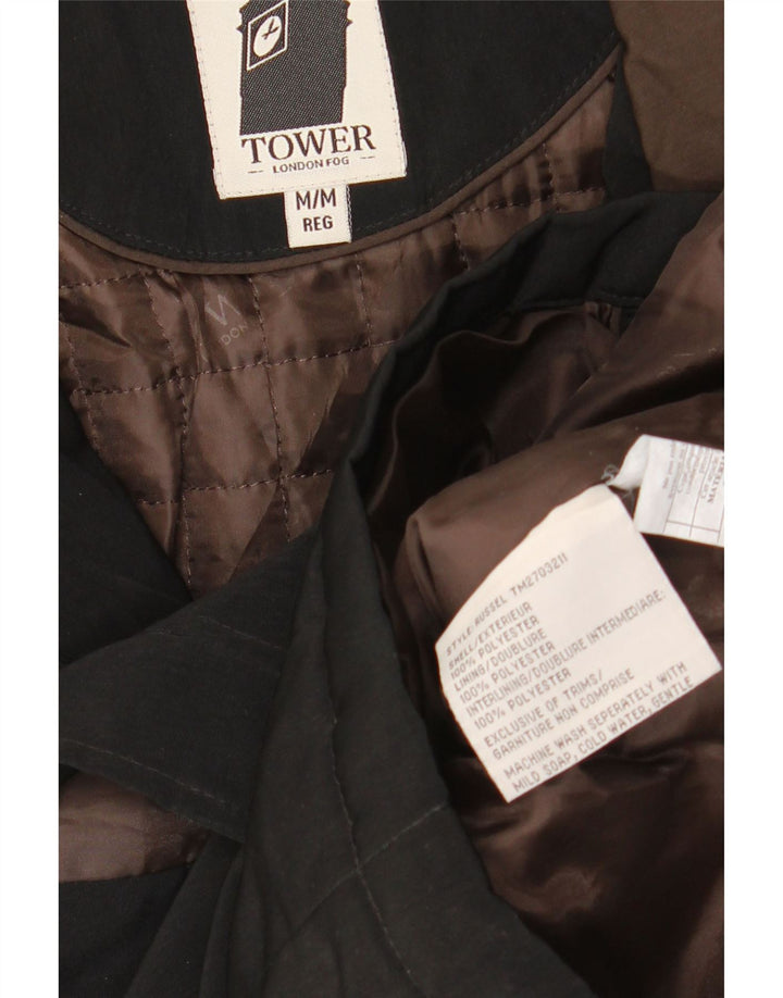 LONDON FOG Chaqueta utilitaria para hombre UK 38 Mediana Negro Poliéster