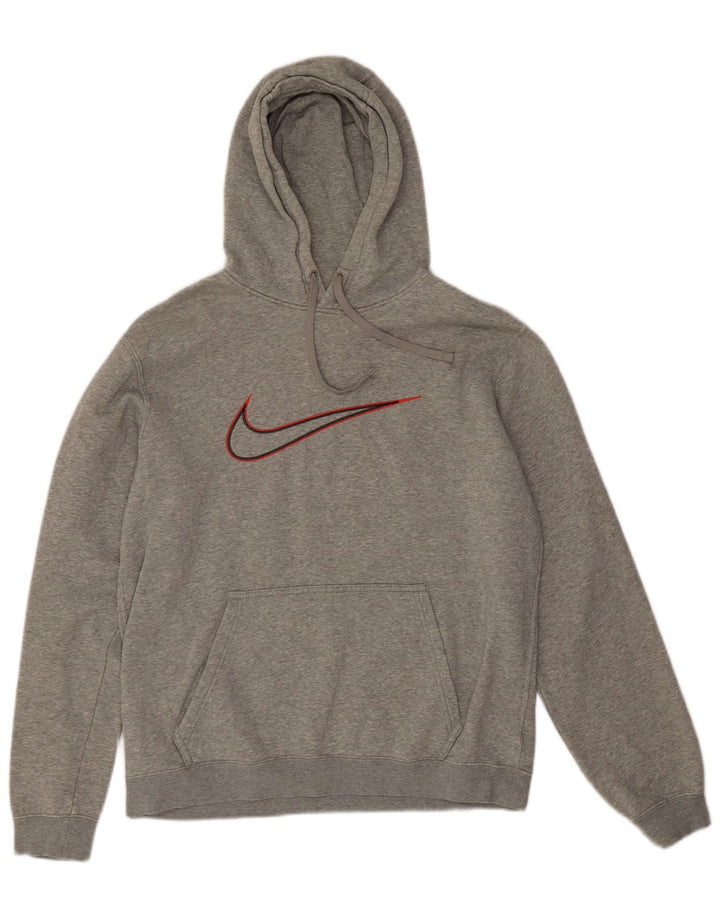 Nike Jersey con capucha y estampado gráfico de algodón moteado en gris medio