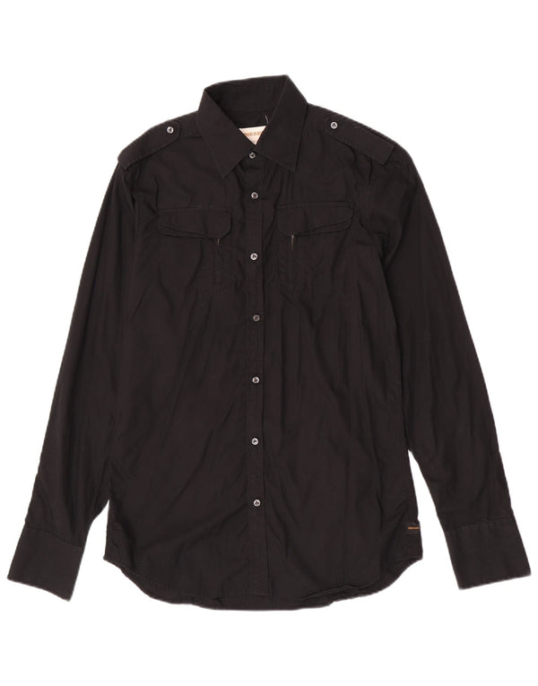 Camisa Militar Diesel Hombre Mediana Algodón Negro