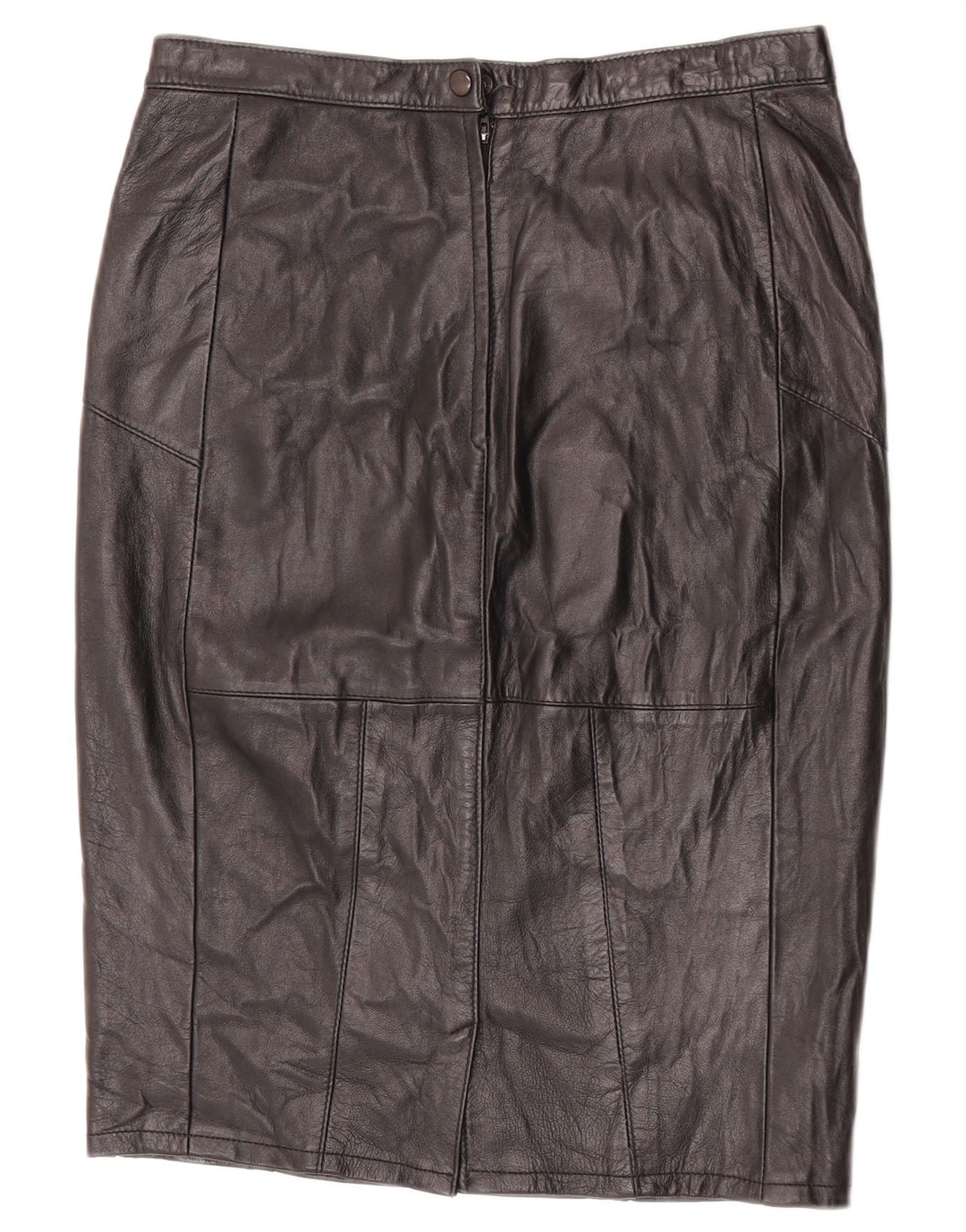 VINTAGE Falda de cuero para mujer W30 Mediana Negra
