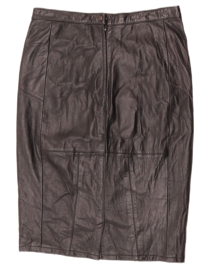 VINTAGE Falda de cuero para mujer W30 Mediana Negra