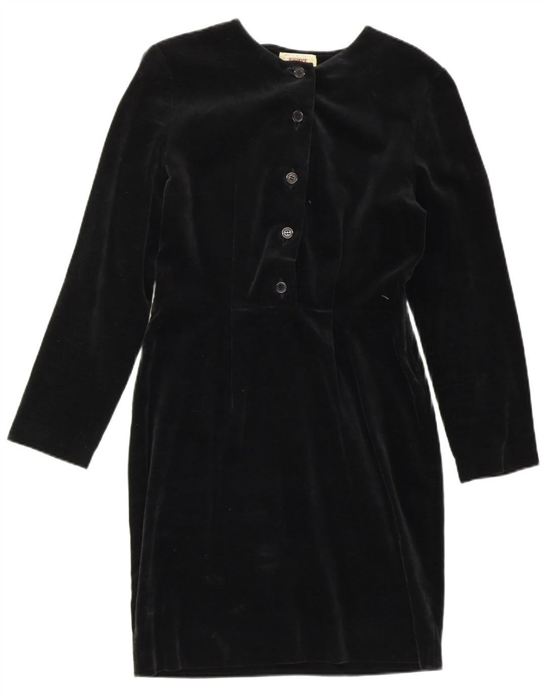 SISLEY Vestido tubo de terciopelo para mujer UK 6 XS Algodón negro