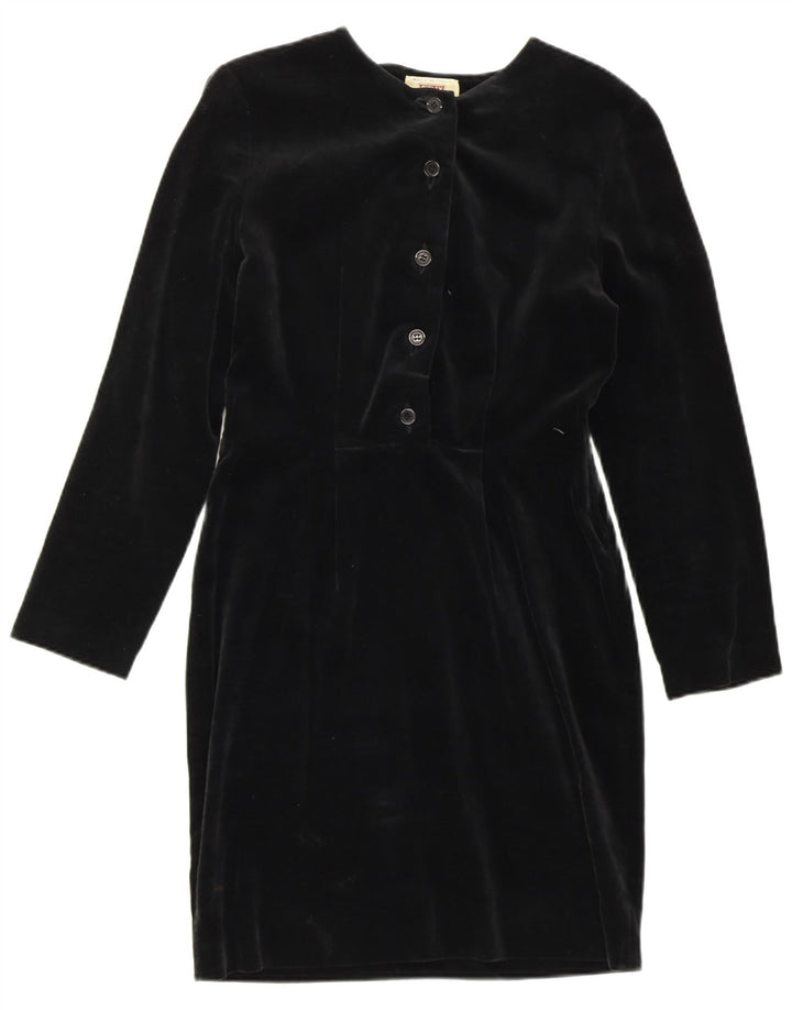 SISLEY Vestido tubo de terciopelo para mujer UK 6 XS Algodón negro