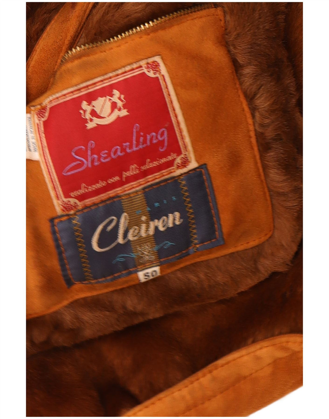 Cleiren Abrigo de piel de oveja para hombre IT 50 Piel de oveja beige grande