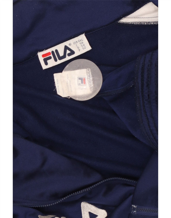 FILA Chaqueta superior de chándal con gráfico para hombre 2XL Poliéster con bloques de color azul marino