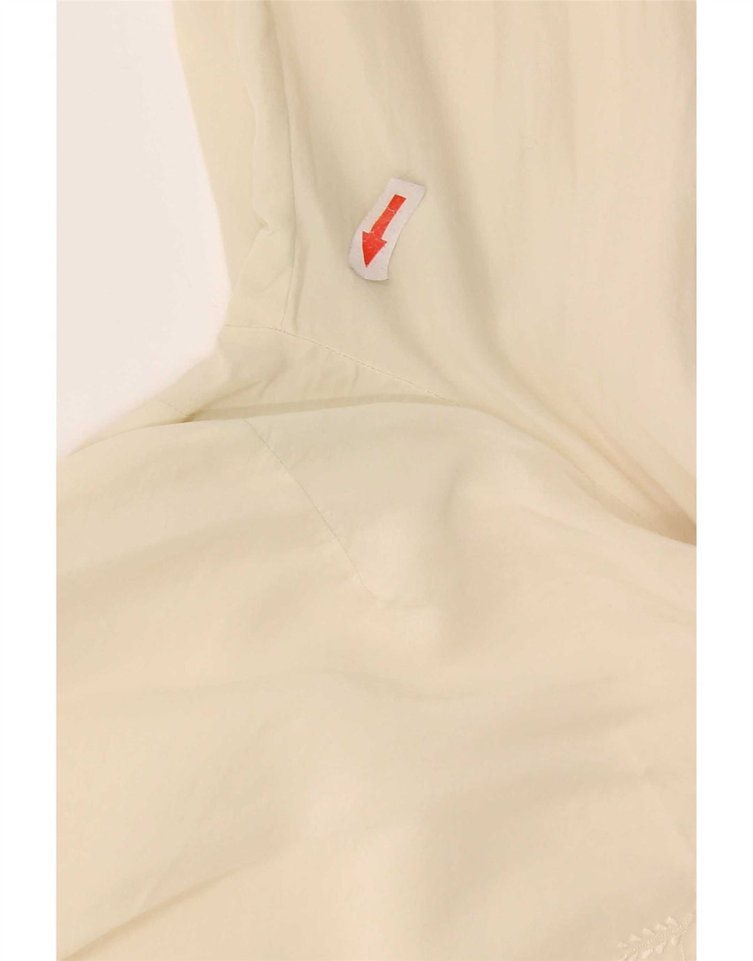 Vintage mujer crop camisa blusa Reino Unido 12 Medio Beige