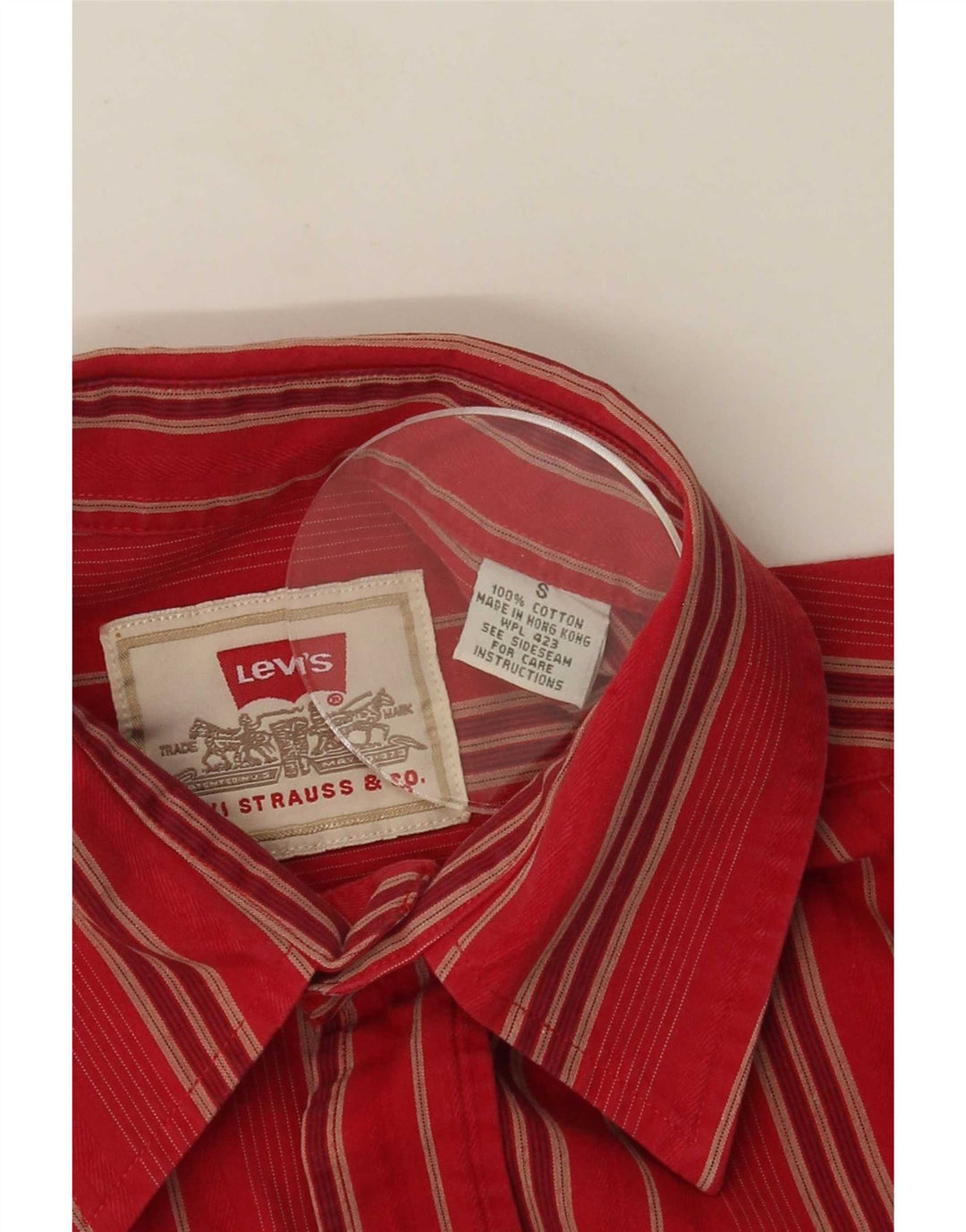 Camisa Levi's Hombre De Manga Corta De Algodón A Rayas Rojas Pequeñas