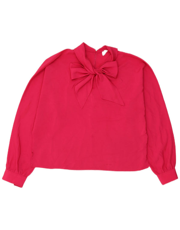 Primavera Firenze Blusa extragrande con pajarita para mujer, talla 40, talla grande, color rosa