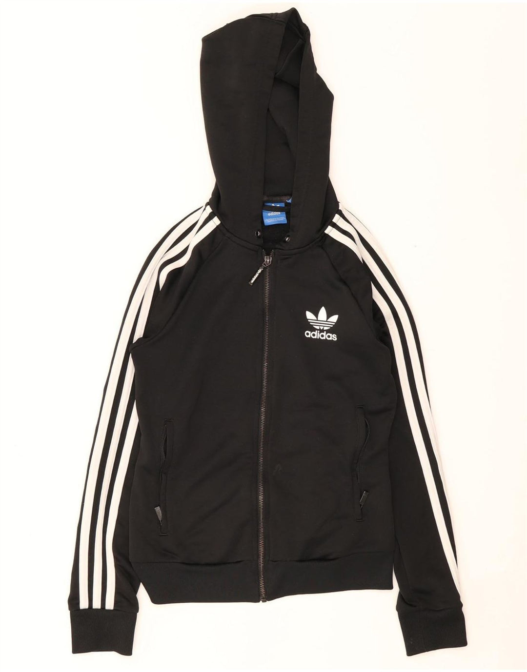 Adidas Sudadera con capucha y cremallera para mujer UK 8 Small Poliéster negro
