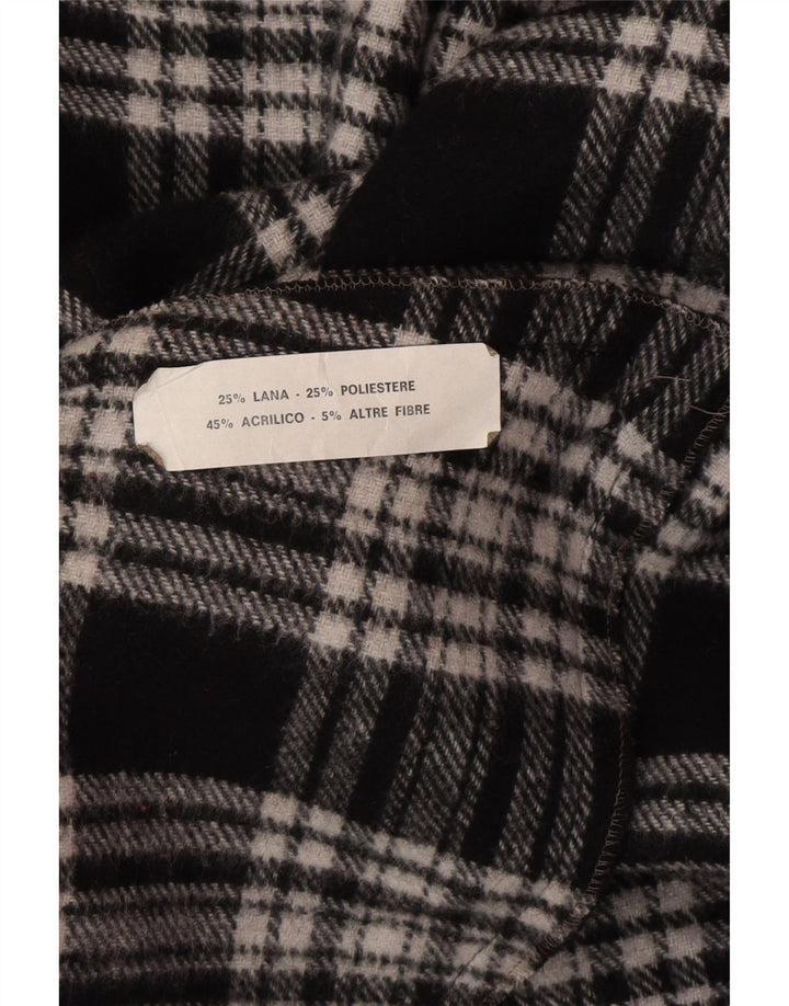 Vintage hombres Poncho abrigo un tamaño lana gris