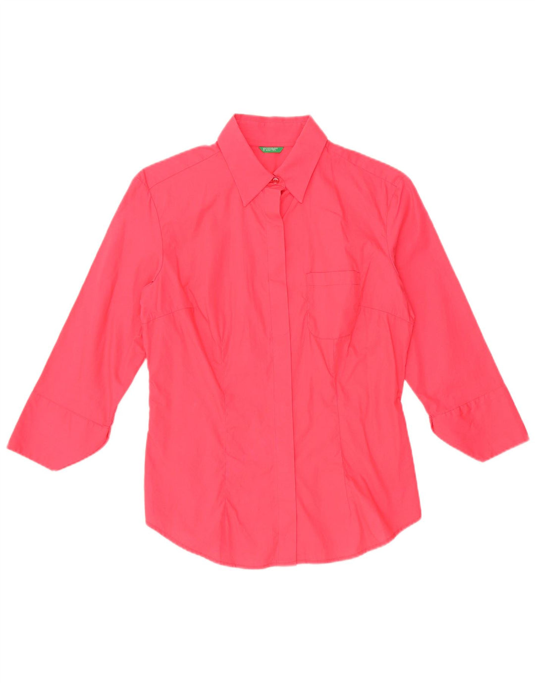 BENETTON Camisa de manga 3/4 para mujer UK 42 Medium Pink