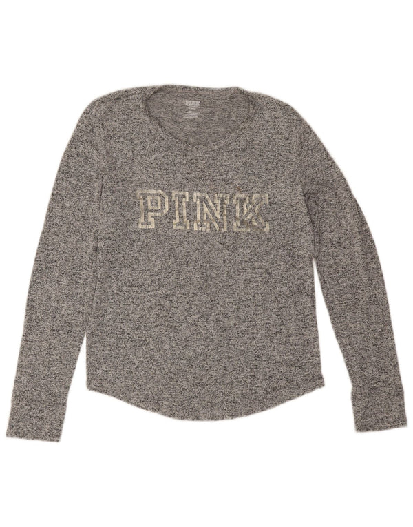 Victoria's Secret Top gráfico rosa para mujer de manga larga UK 44 Gris medio