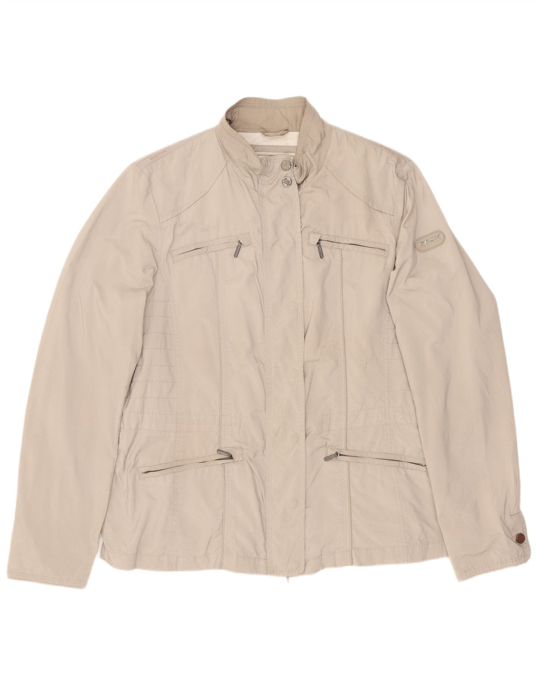 Geox Mujer Respira Utility Jacket UK 40 Grande Poliéster Beige